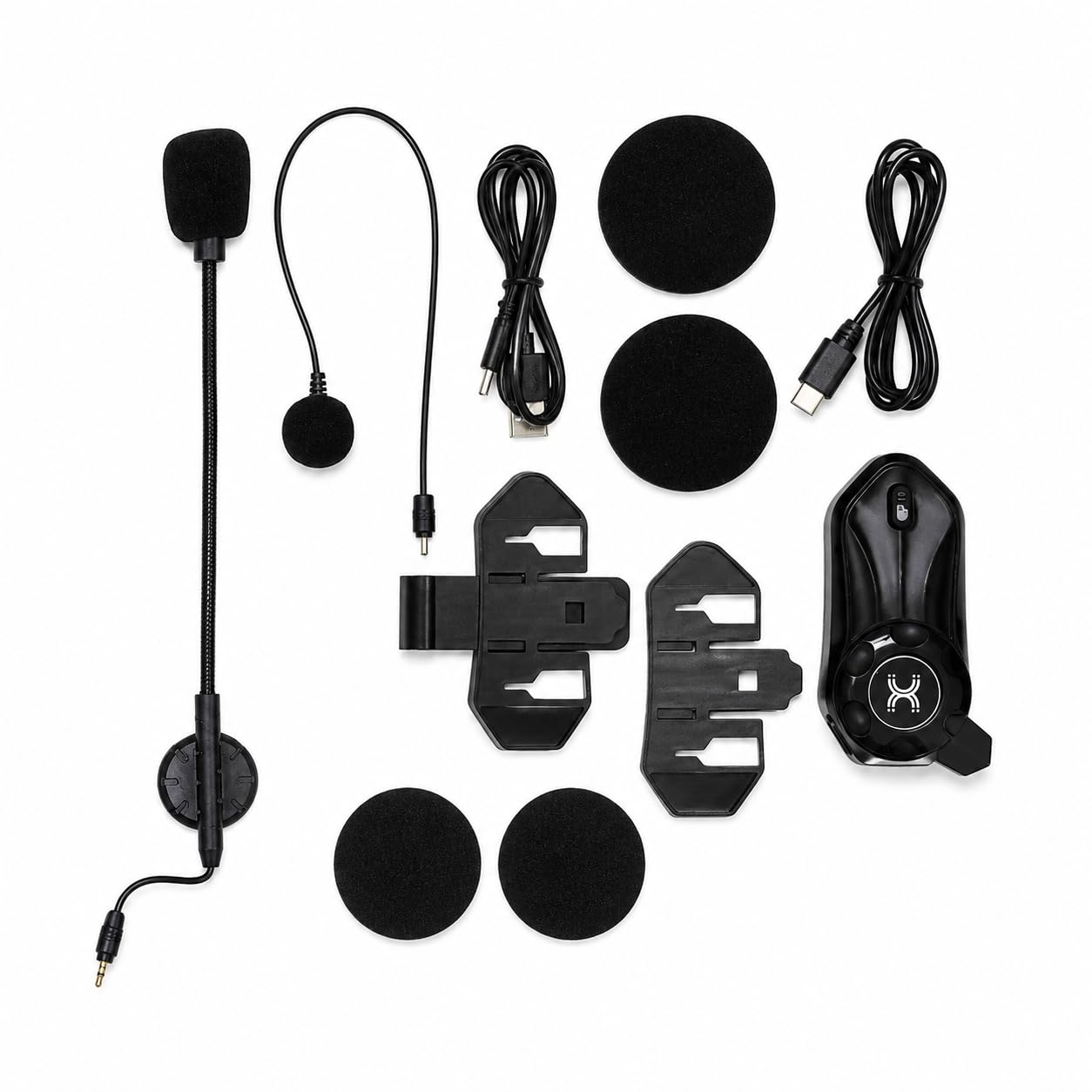 Lgp X30 Pro Motorcycle Bluetooth Mesh Intercom Wireless Helmet Communication System with Hd Audio Noise Cancellation and Long Battery Life for Riders Black-image-6
