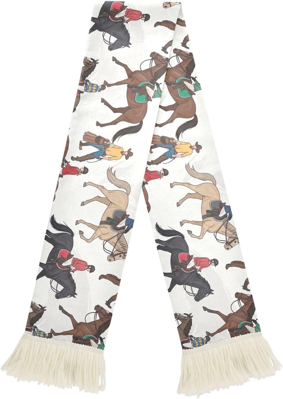 CHIFIGNO Horse Rider Sports Fan Scarf Towel, Soft Absorbent Polyester Scarf for Soccer Games, Quick Dry Cheering Banner