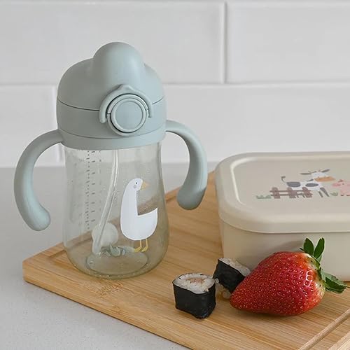 Miniatura 7 de Little Rawr Baby's First Sippy Cup con popote de silicona con peso, a prueba de fugas, a prueba de derrames, de fácil agarre para bebés de 6 meses a