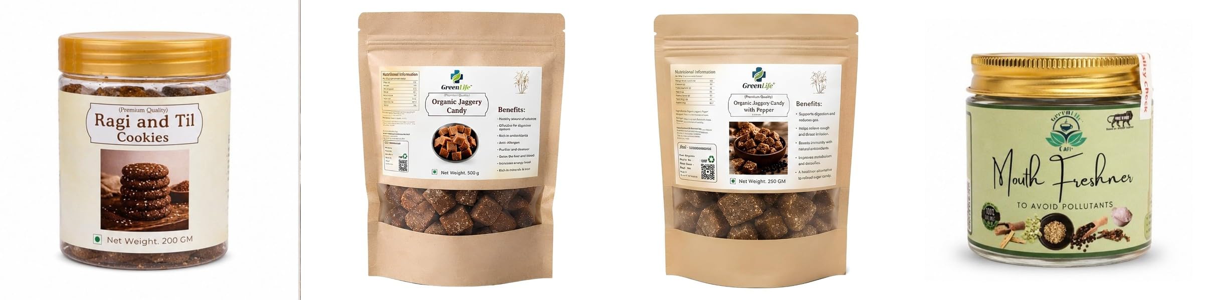 Ragi and Til Cookies | Finger Millet & Sesame | 200gOrganic Plain Jaggery Candy 500g | Natural Desi Gur | Chemical Free Traditional Sweet TreatOrganic Ginger Mix-image-35