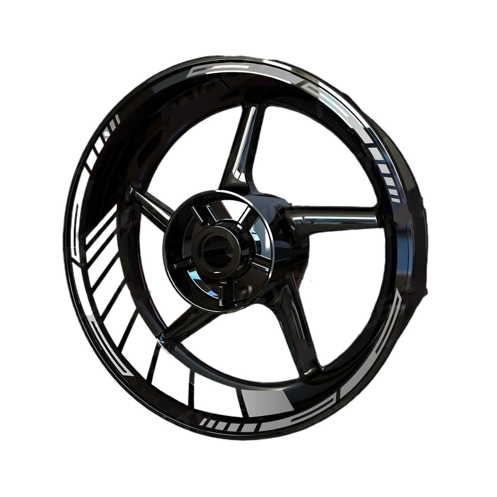 Naben-Aufkleber, Felge für reflektierende Motorräder, Naben-Aufkleber, Felgenstreifen, 53,3 cm (18 Zoll), Streifenband (mattes Silber)