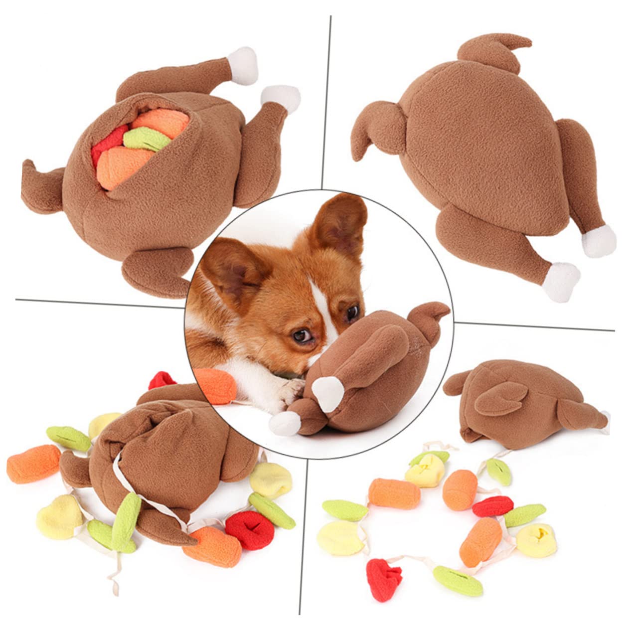 ABOOFAN 3stücke Interaktives Hunde-Spielzeug Im Truthahn-Design Kauspielzeug Für Hunde Geeignet Für Weihnachten Fördert Schnüffeln Emotionale Bindung Langlebig Und Unterhaltsam
