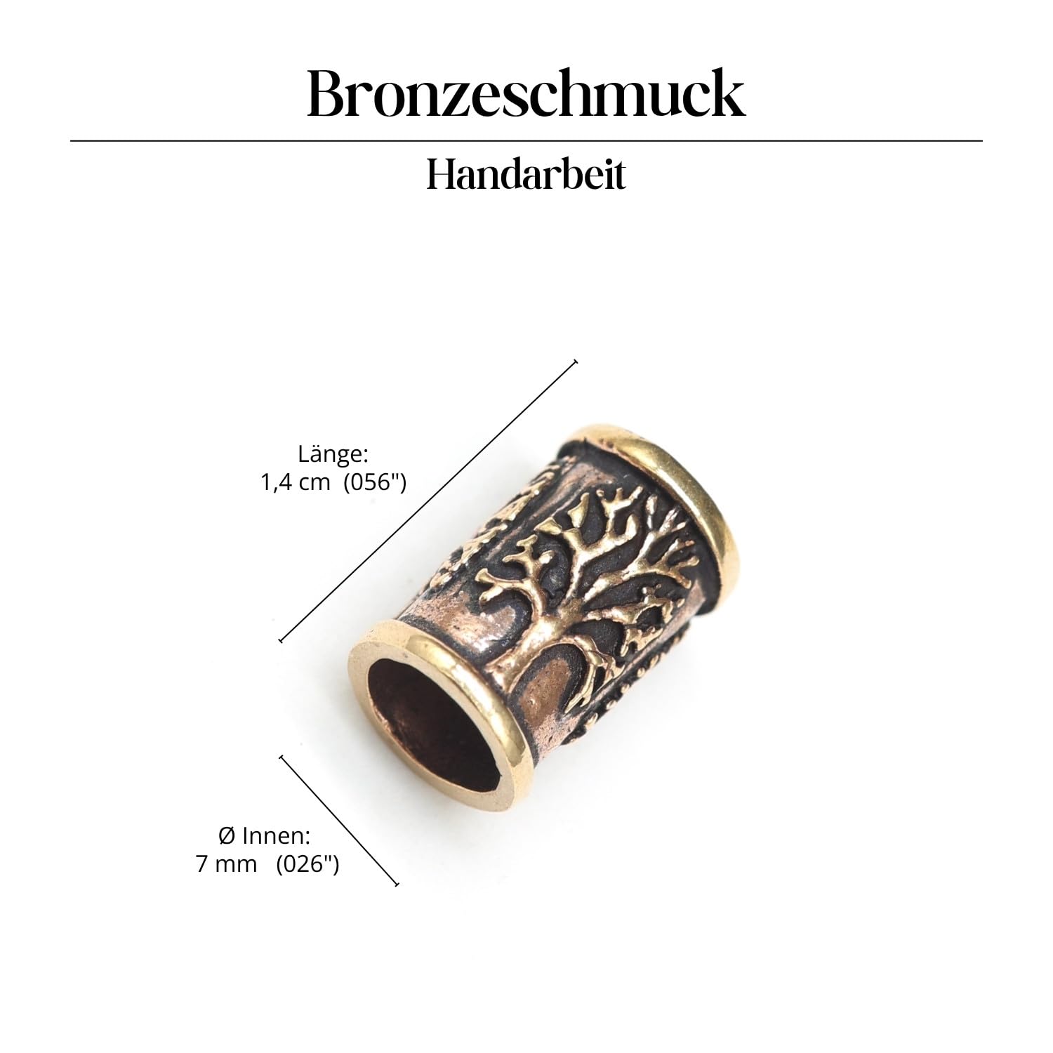 Arbre de vie - Perle de barbe - Bijou de barbe - Bronze - Bijou pour cheveux et dreadlocks - Pour homme et femme