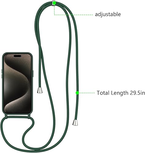 Miniatura 320 de ZTOFERA Funda para iPhone 13 Pro con correa, funda cruzada para teléfono con cordón ajustable para el cuello para el hombro, silicona suave a prueba