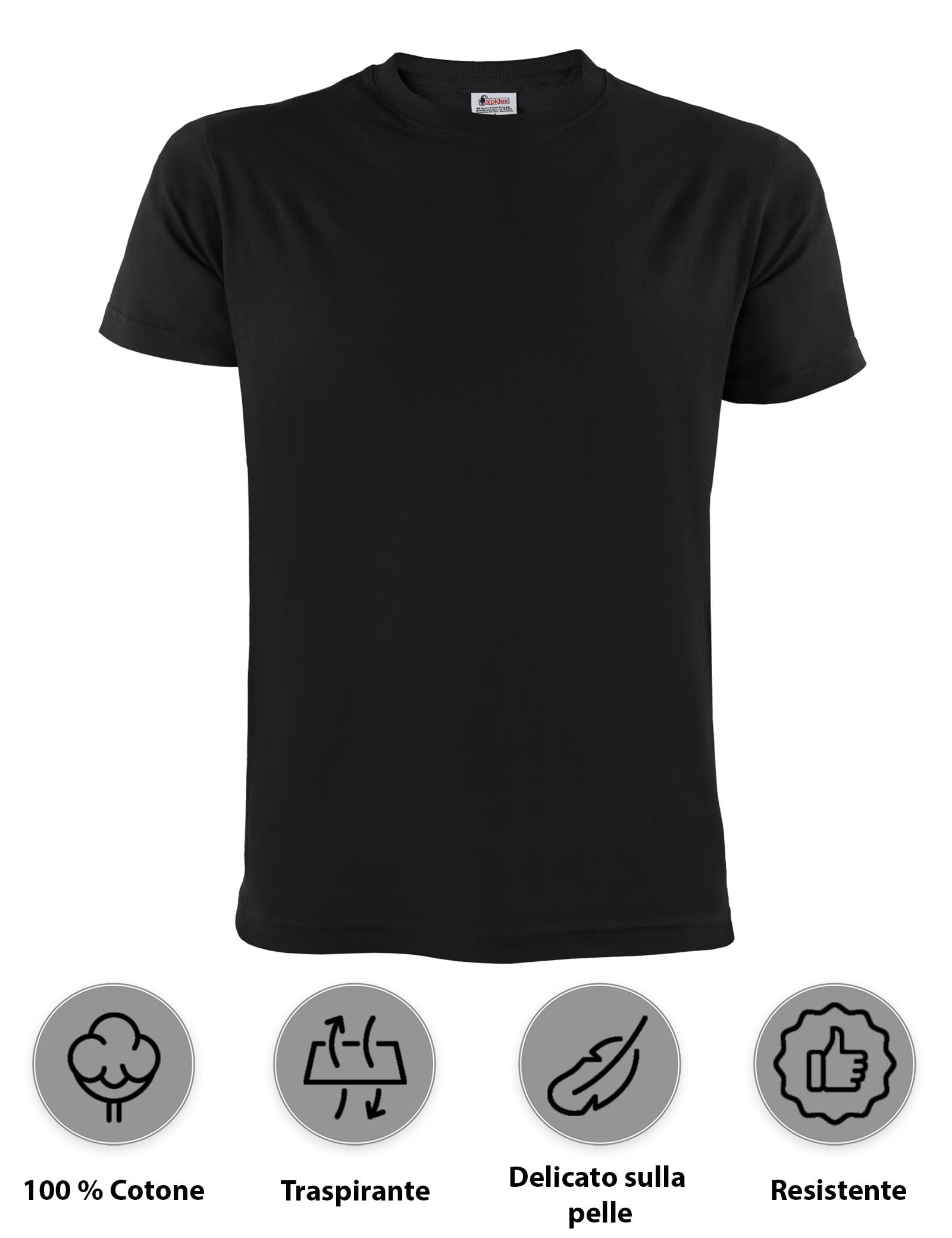 ALPIDEX T-Shirt Magliette da Uomo Confezione da 5 con Girocollo - Taglie S M L XL XXL 3XL 4XL 5XL