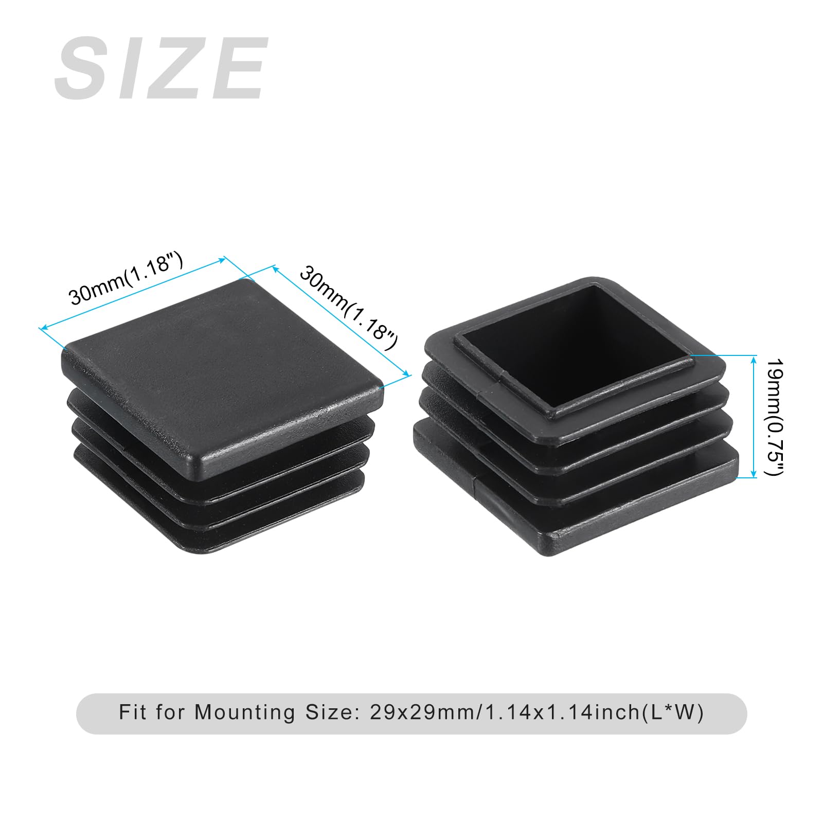 METALLIXITY Square Tube End Cap(30 x 30mm) 5Pcs - Image 2