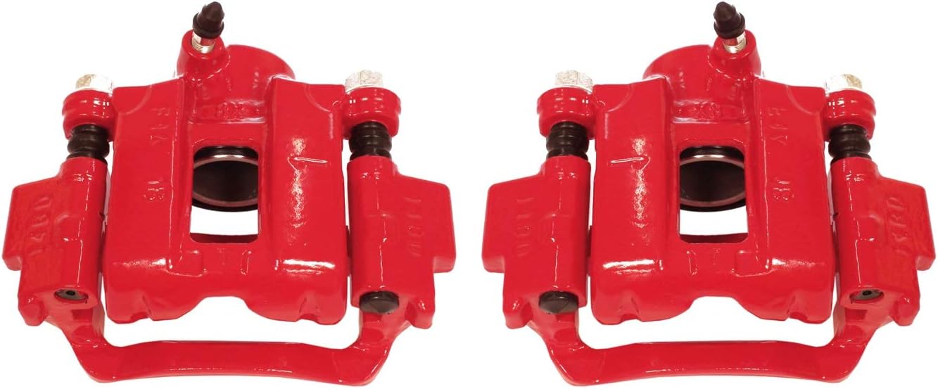 Power Stop Rear S2736 Red Powder Coated Calipers Pair For 2010 - 2023 Lexus GX460 | 2003 - 2009 Lexus GX470 | 2010 2011 2012 2013 2014 2015 2016 2017 - 2023 Toyota 4Runner | 2001 - 2007 Toyota Sequoia