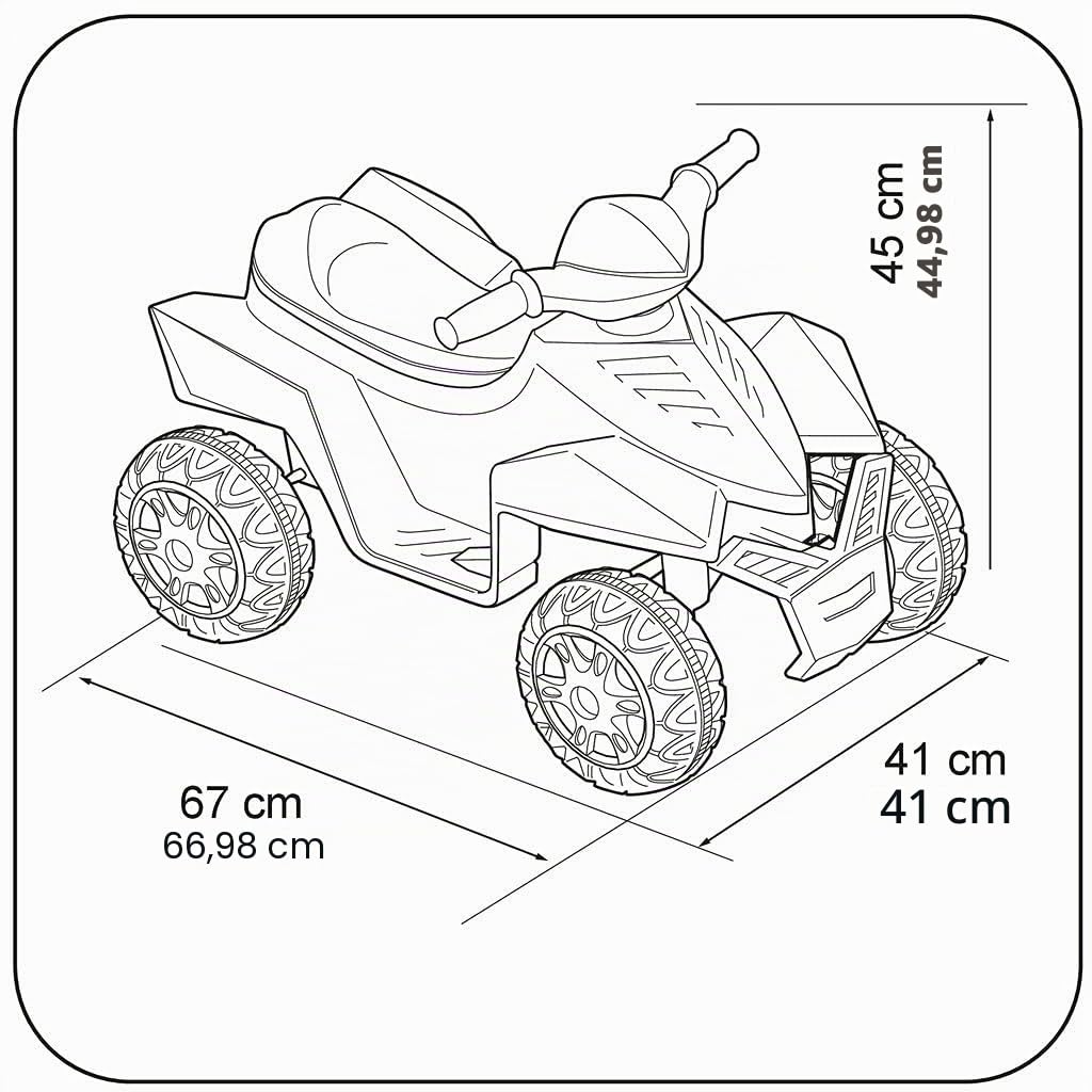FEBER - Quad Racy 6V, Voiture Électrique pour Enfants de 18 Mois à 3 Ans, avec Accélérateur, Grandes Roues Robustes pour la Stabilité, Batterie Jusqu'à 40 Min, Chargeur Inclus, Famosa (800011252)