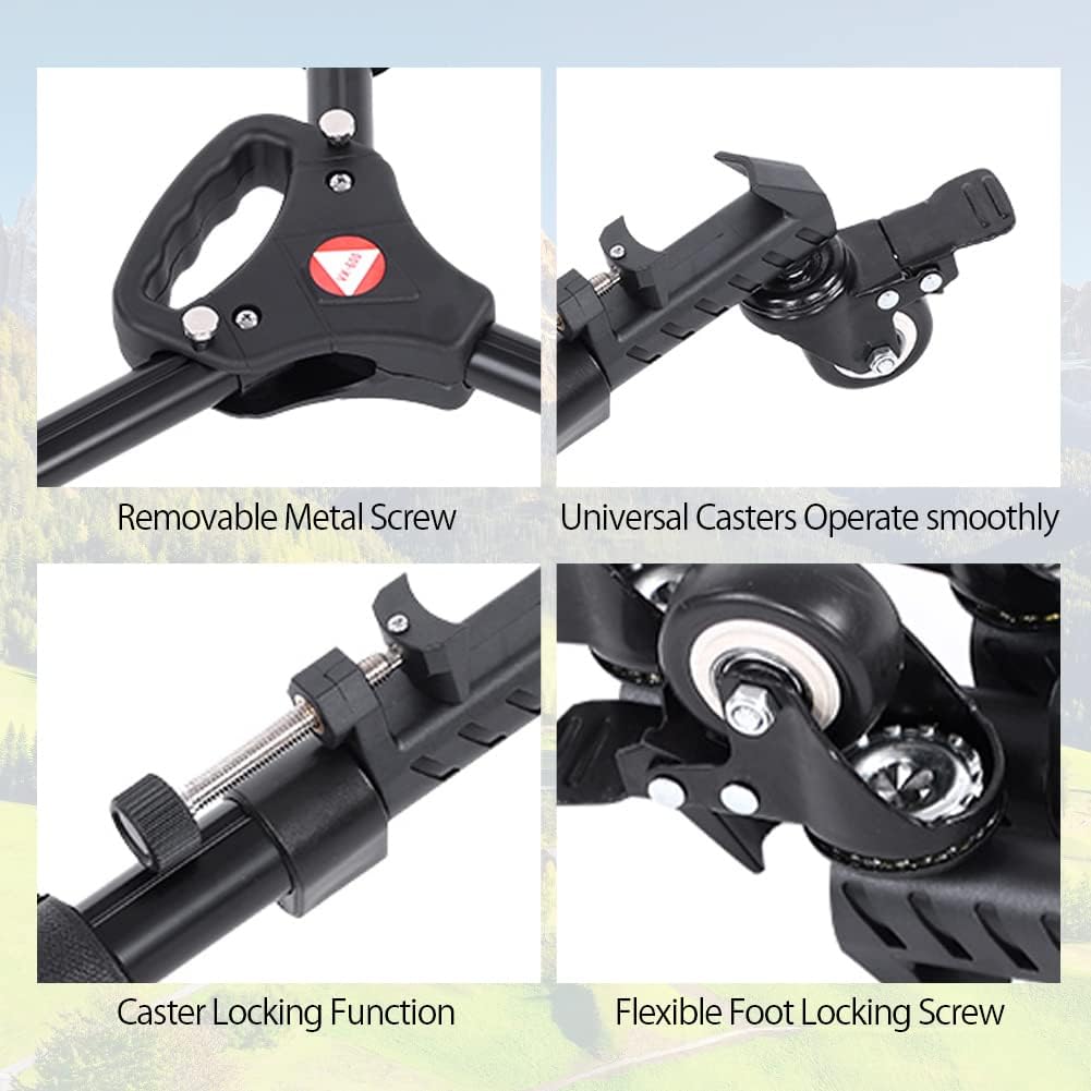 VX-600 Foldable Tripod Dolly with 3 Locking Track Wheels Pulley,Adjustable Leg Mount and Storage Bag,Compatible with Most Tripods, Light Stand for Cameras Camcorder Photography