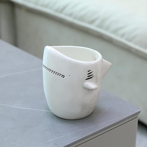 Miniatura 3 de Taza de café de cerámica de tiburón 3D | Bonita taza de té con leche hecha a mano de 14 onzas | regalos temáticos de tiburón, divertido regalo de