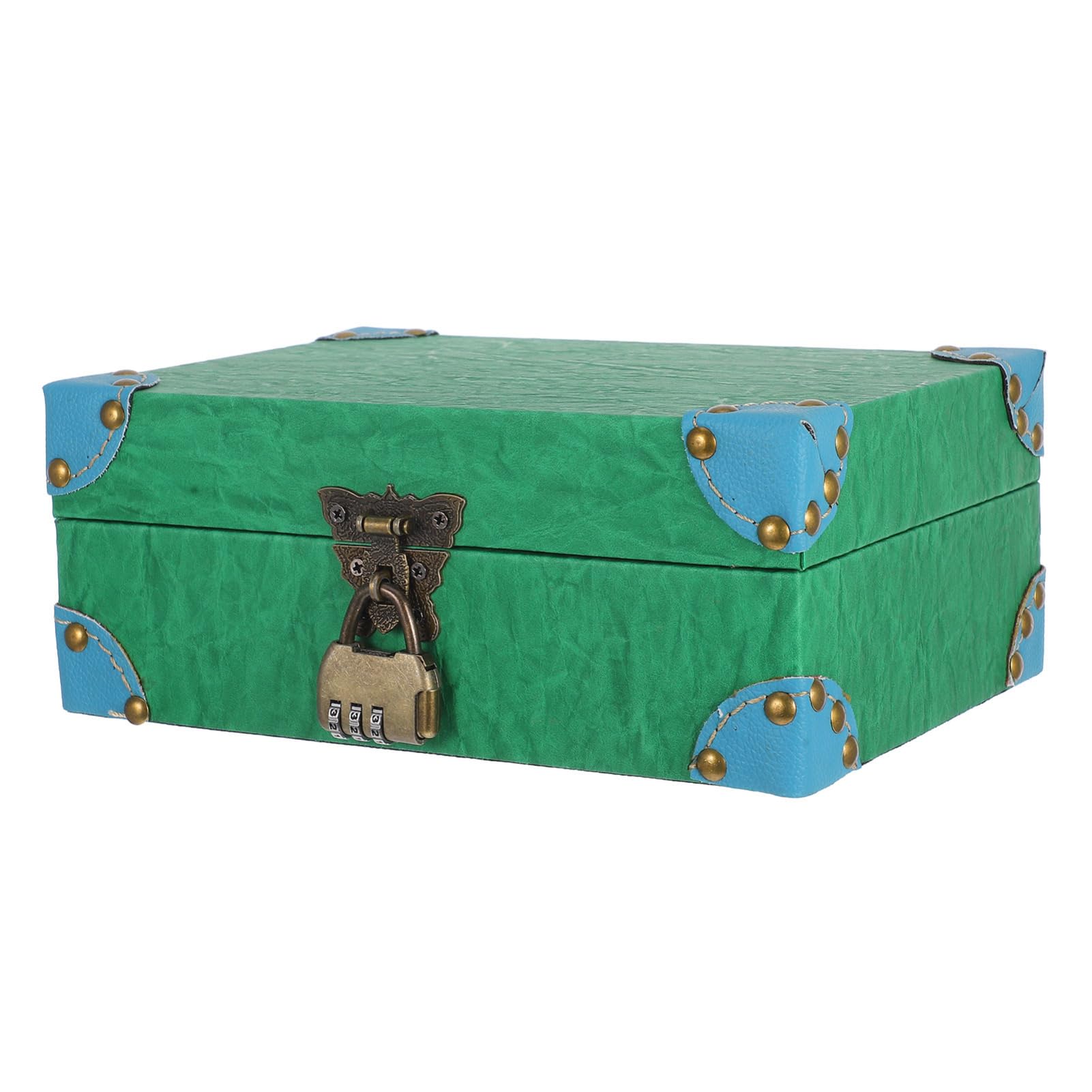JECOMPRIS Vintage European Style Jewelry Box Large Decorative Storage Chest Lockable Wooden Keepsake Box for Boys and Girls