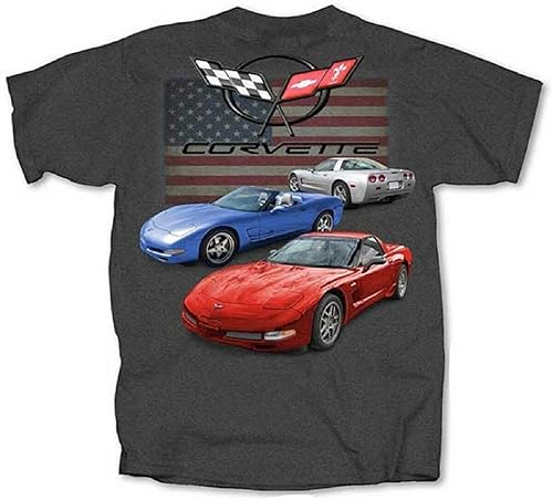 Camiseta C5 Corvette Bandera Americana Dark Heather