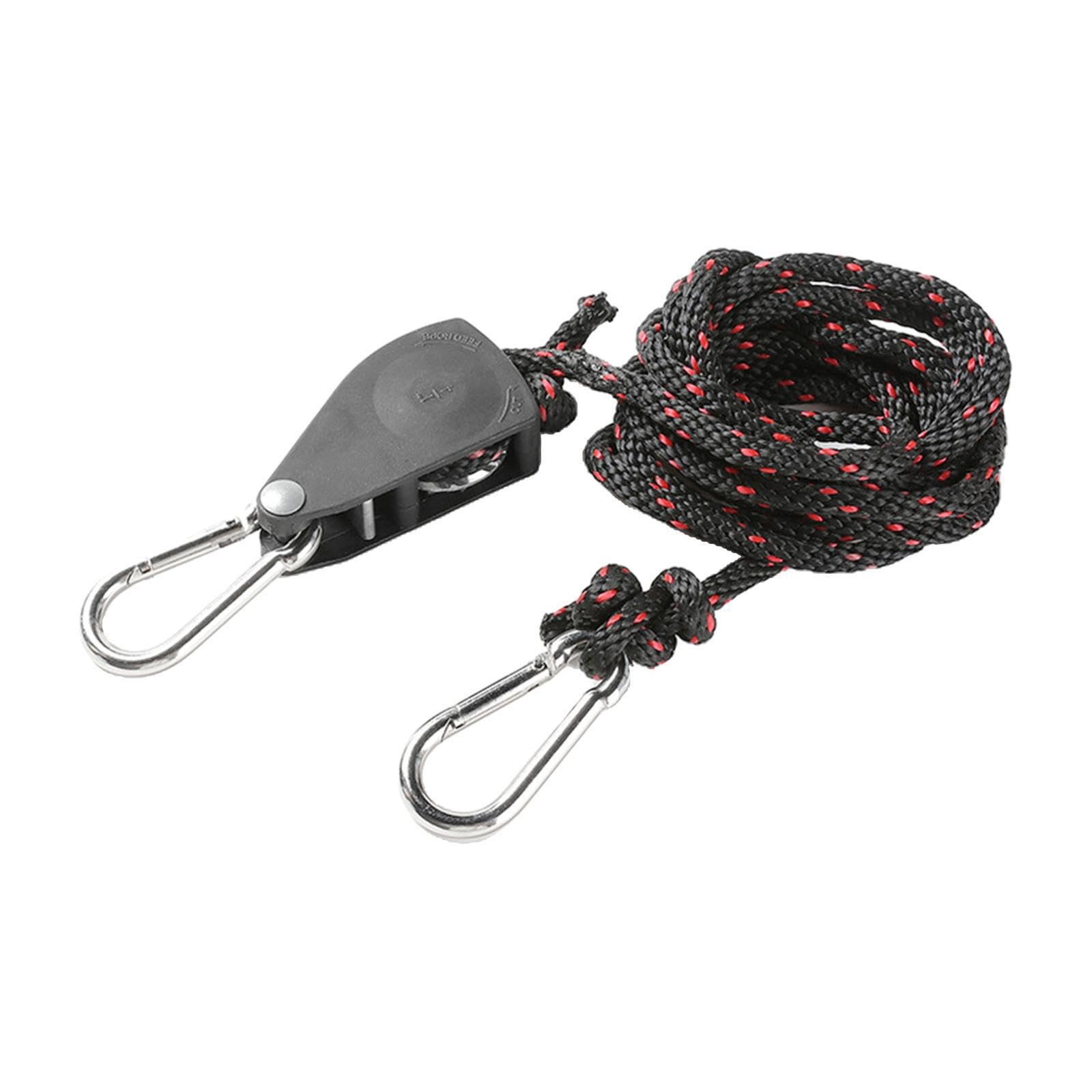 KTUXZCI Heavy Duty Soft Loop Ratchet Tie Down Strap Equipped With Load-bearing for Buckle Tightening Adjustment Gardening Heavy Duty Locking Tire Short Dirt Bike Hangers, Black and Red, 2M