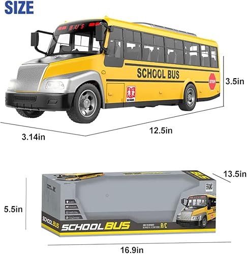 Miniatura 7 de Liberty Imports Autobús escolar RC - Autobús de juguete de control remoto de 2.4 GHz con luces LED, vehículo electrónico recargable para niños