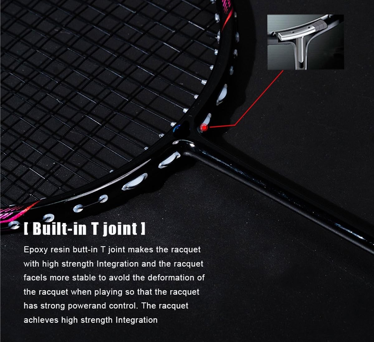 Badminton Set Racchetta da Badminton 8U 65g Professionale in Fibra di Carbonio Ultraleggera