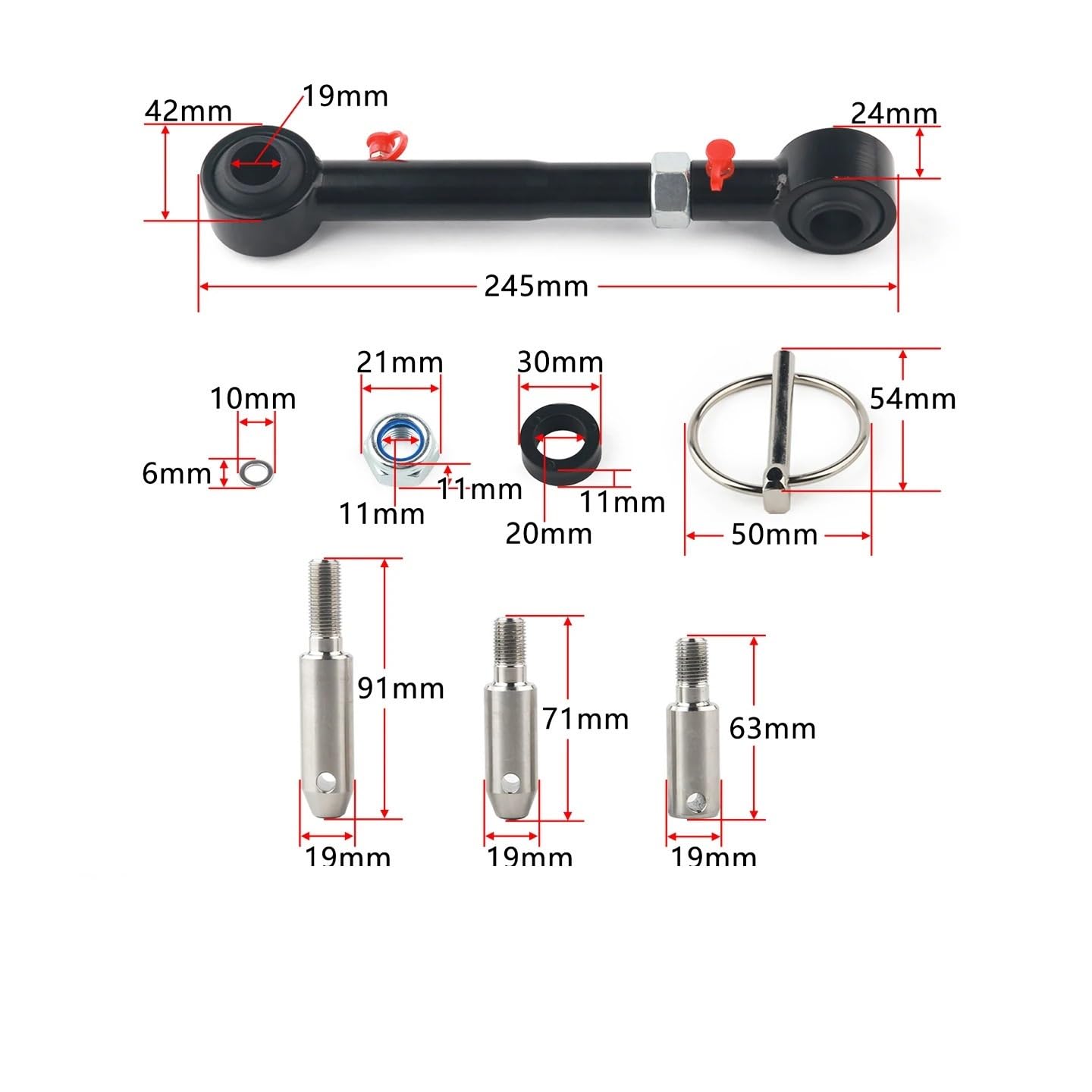 Łącznik Stabilizatora Przód Tył Pasuje do Wrangler TJ Cherokee XJ przedni stabilizator Link szybszy system odłączania regulowany podnośnik 2.5-6"