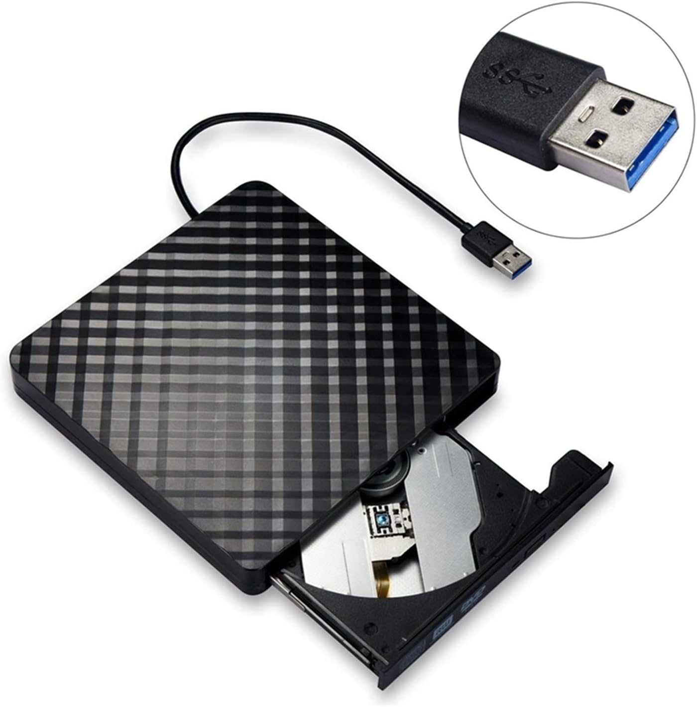 DVD Player External DVD Drive USB 3.0 Portable CD DVD /-RW Optical Drive Burner Writer Laptop Desktop(Black) Mini dv Player
