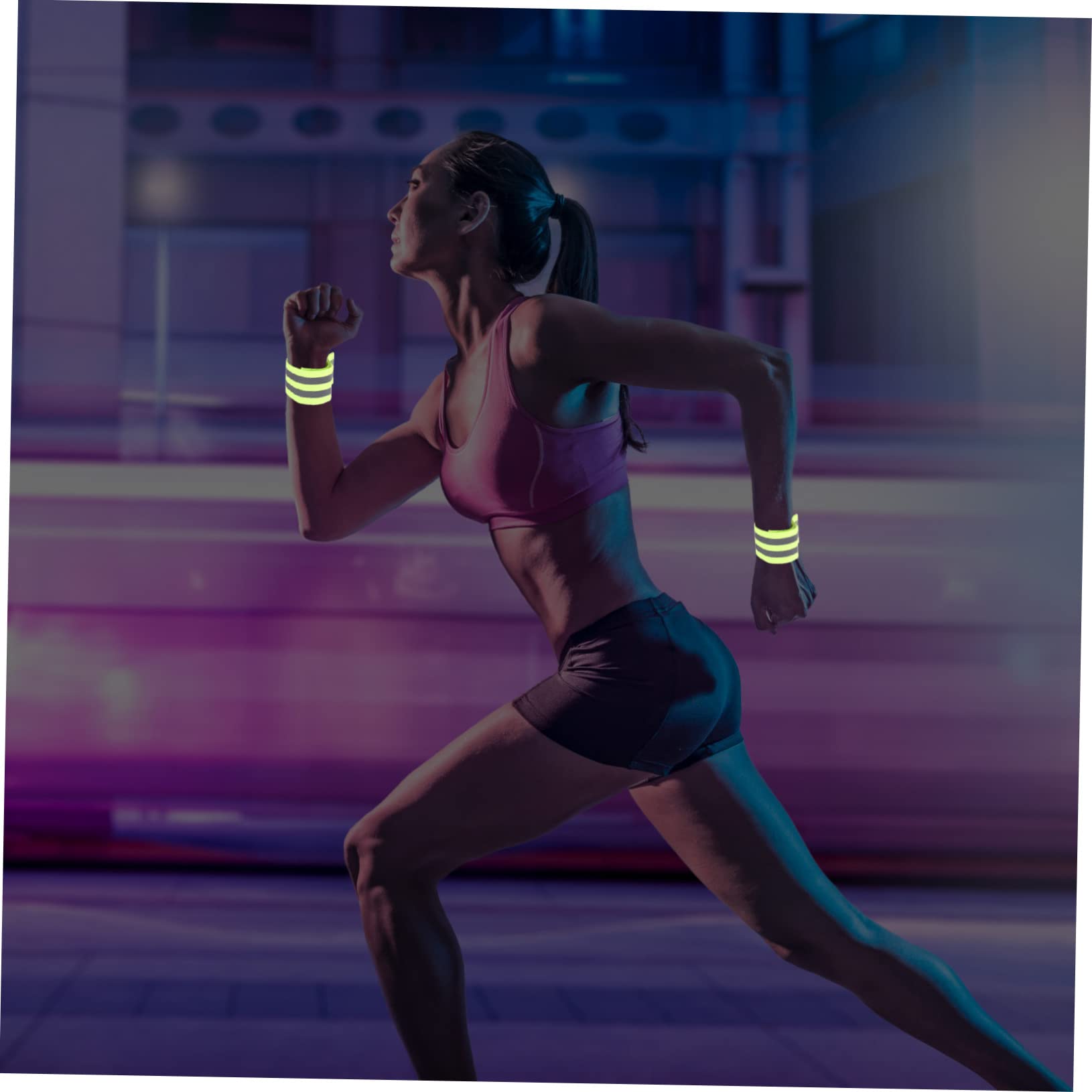 ULTECHNOVO 12pares Brazaletes Reflectantes De Alta Visibilidad para Correr Ciclismo De Verde Naranja Azul Rosa Equipamiento Seguro para Actividades Nocturnas