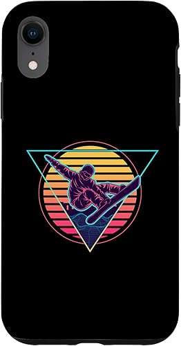 Miniatura 8 de iPhone 15 Retro Futuristic Snowboarder Synthwave Snowboarding Case