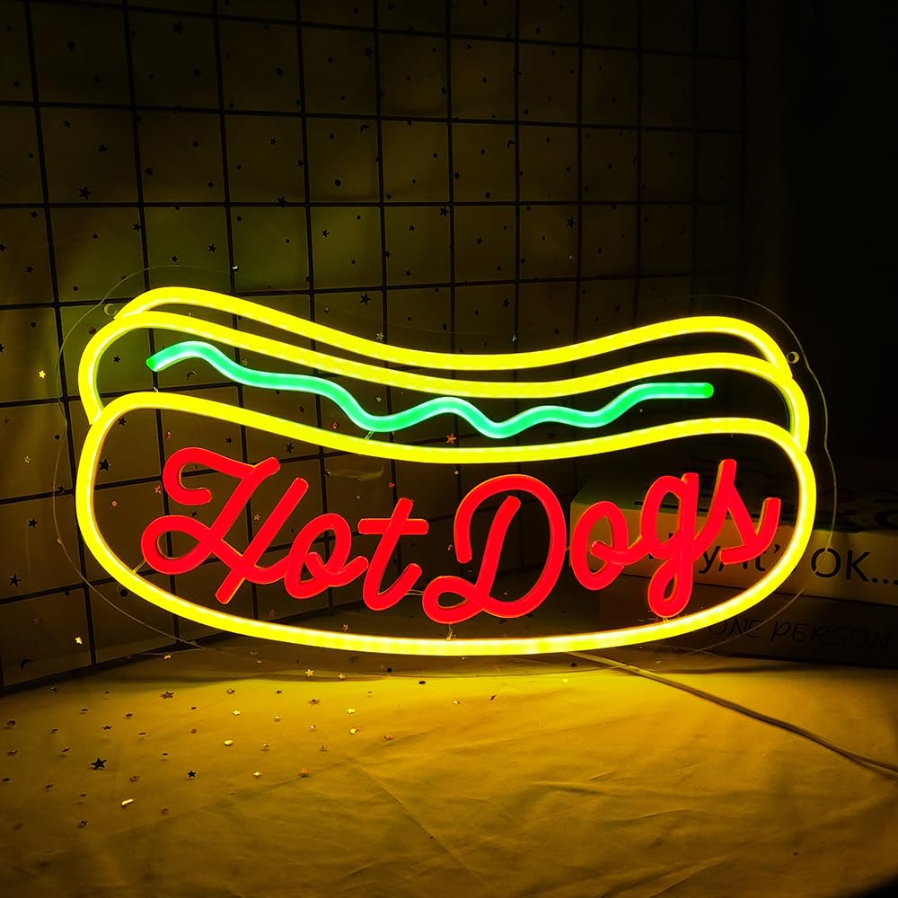 Hot Dogs Neon Sign for Wall Decor Hot Dogs Led Neon Sign Hot Dogs