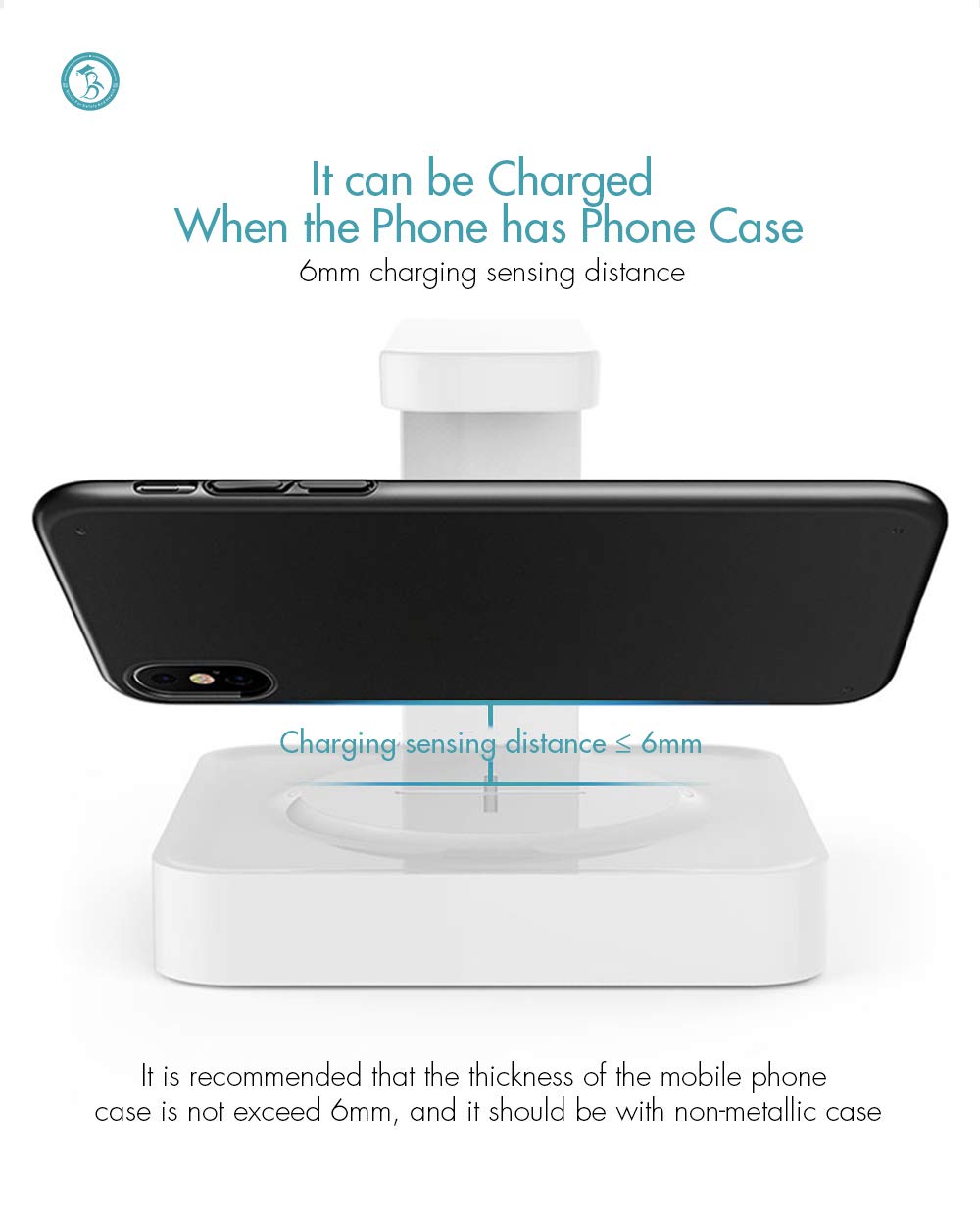 BW Chargeur sans fil Stérilisateur de téléphone portable 2 en 1 Lampe de désinfection UV Stérilisateur Chargeur de téléphone portable