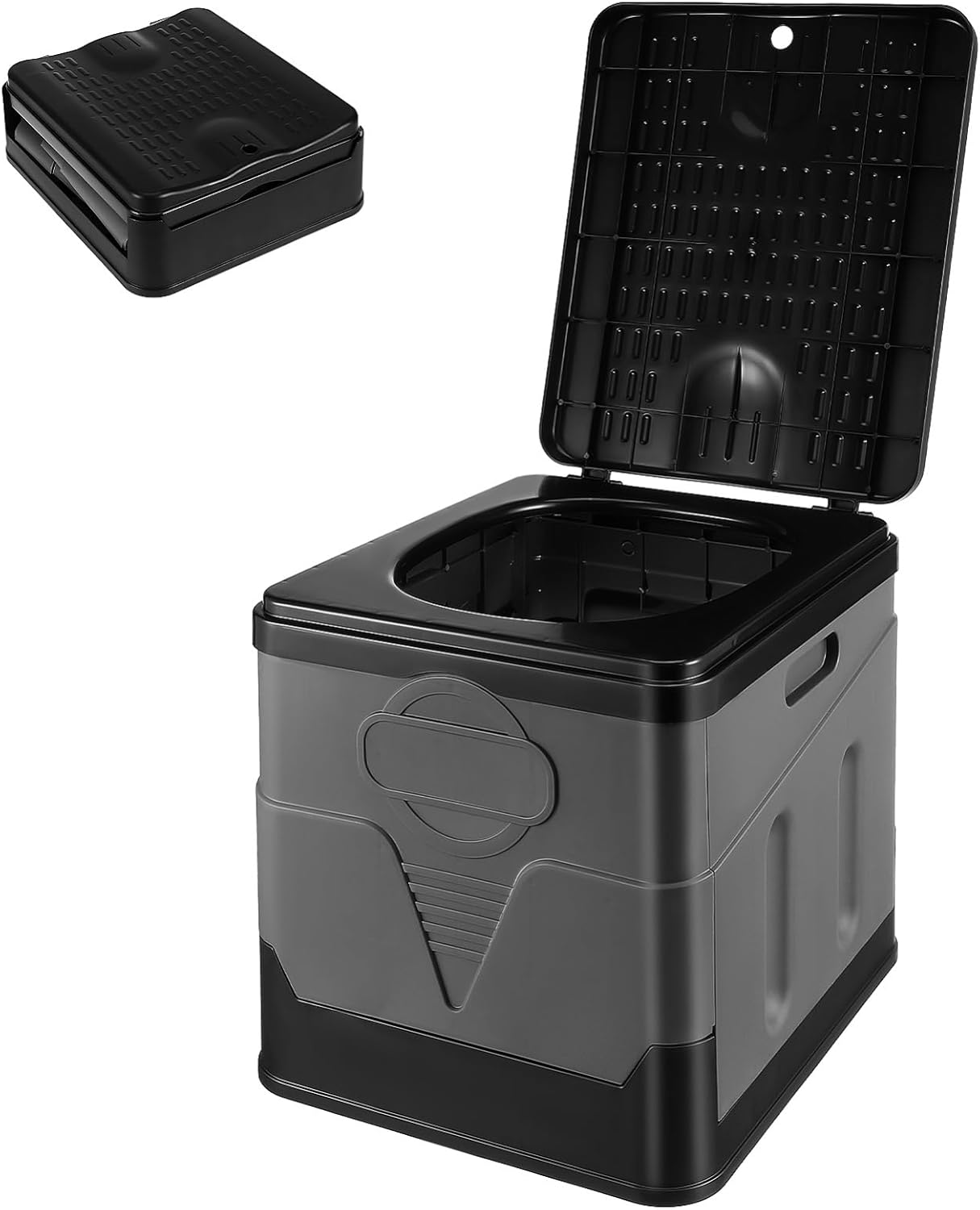 Portable Folding Toilet for Camping Travel Emergency Use Compact Sturdy Design for Adults Easy to Clean Removable Waste Bag Lightweight Comfortable Seat