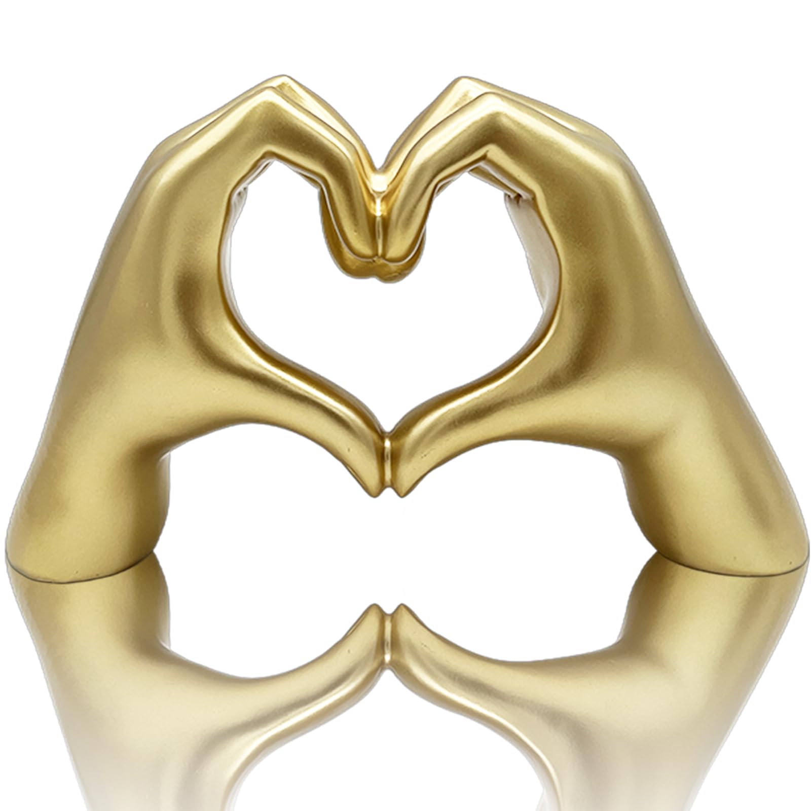 Huhote Gold Heart Hands Sculpture Decor, Love Finger Statue Modern, Hand Love Gesture Sculpture, Heart Hands Statue Desktop Ornaments, Heart Finger Statue Room Decoration For Shelf (Gold)