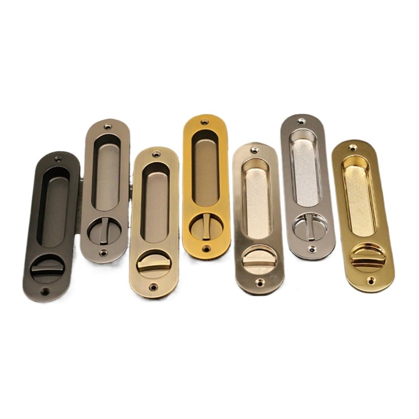 Cerradura Puerta Corredera Europeo Bilateral Baño Balcón | Puerta Corredera Interior Puerta de Madera Armario Manija Empotrada Baño Balcón Bilateral(YM03 bright chrome with lock body)