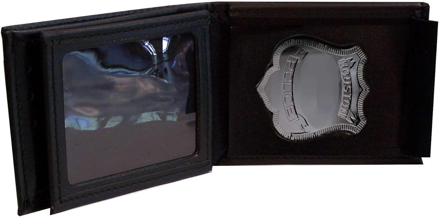 Perfect Fit Shield Wallets Houston Police Bifold Badge Wallet (Cutout PF113 2.73 inches tall)
