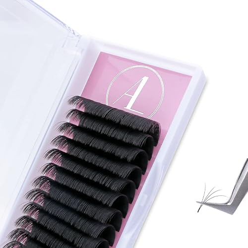 ALLOVE Extensiones de pestañas de cachemira súper fáciles de colocar con volumen de 0.002 in, rizo D, 0.020-0.787 in, bandeja mixta de volumen de