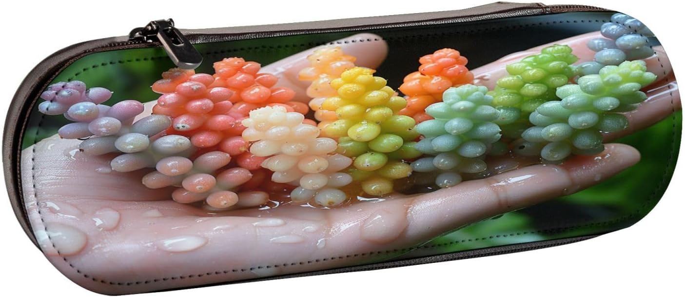 Colorful Little Pearl Leather Multi Slot Pen Storage Case