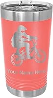 Vista 15 de LaserGram Vaso de pinta aislado al vacío de 16 onzas, conductor BMX, grabado personalizado incluido (negro)