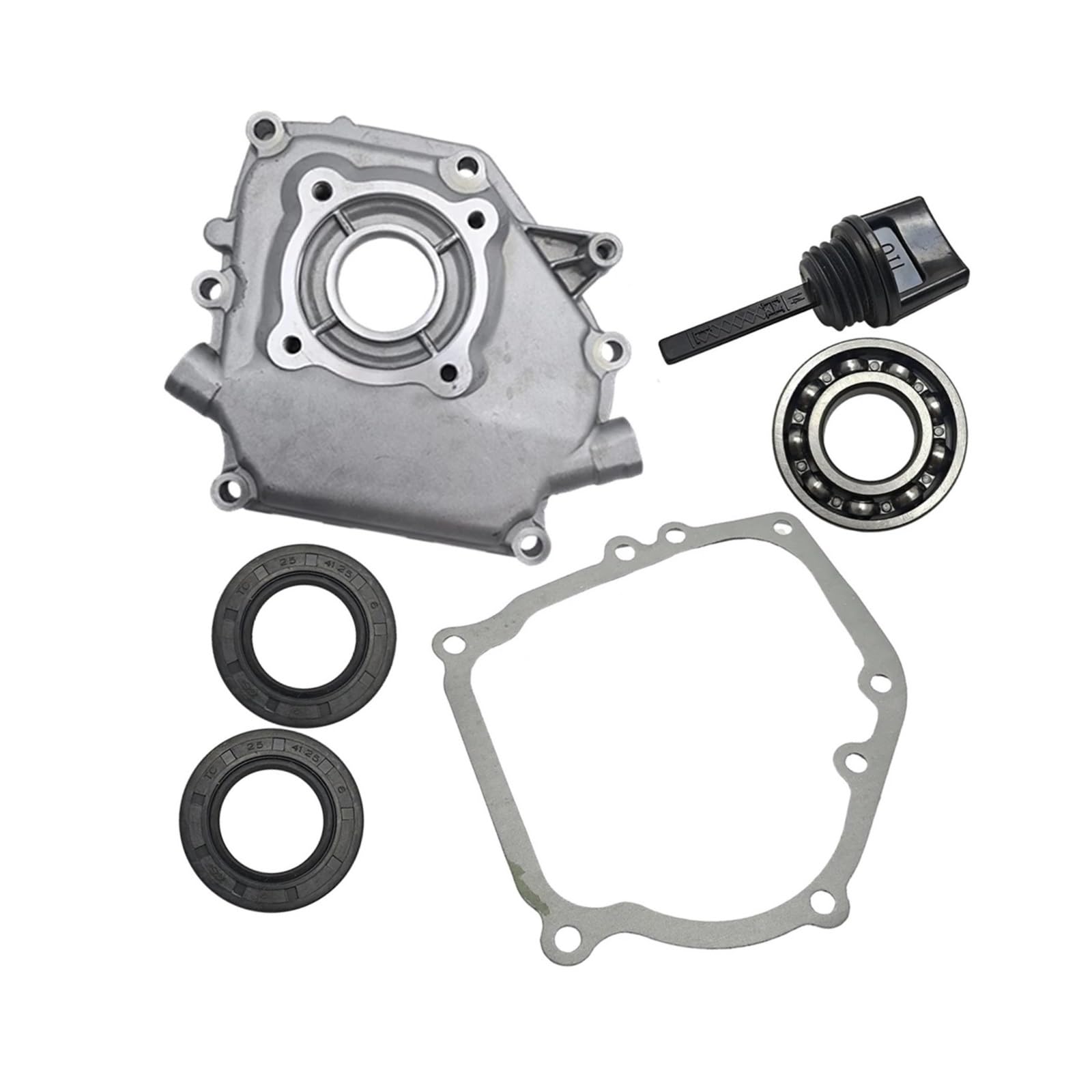 Junta Protectora de cárter Compatible con GX160 GX200 GX 160 200 5.5HP 6.5HP, cojinete de manivela, Varilla de Nivel de Sello de Aceite, Pieza de Motor de cortacésped