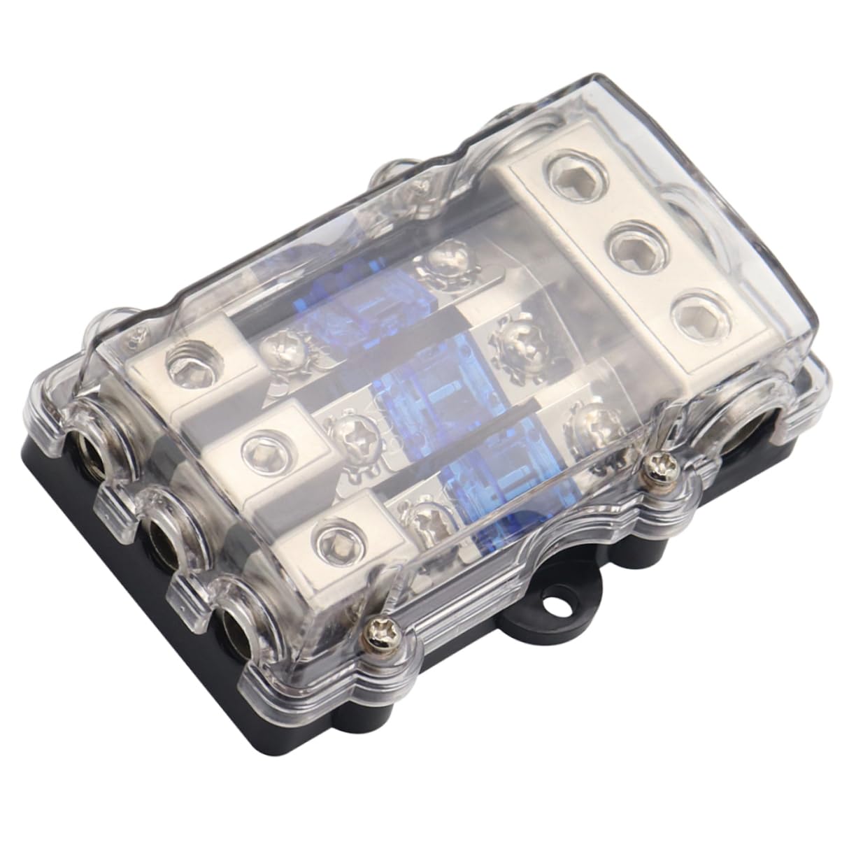 Healifty 1 Set Boat Fuse Panel Marine Fuse Block Fuse Holder 3-way Distribution Block 32v Distribution Battery Terminal Distribution Block Auto Fuse Block Small Base Polycarbon Plastic
