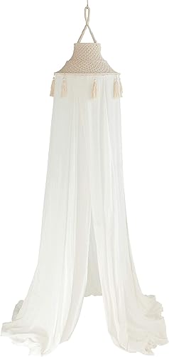 Miniatura 2 de Toldo de macramé de algodón blanco con borlas para colgar en la pared, de Creative Co-op