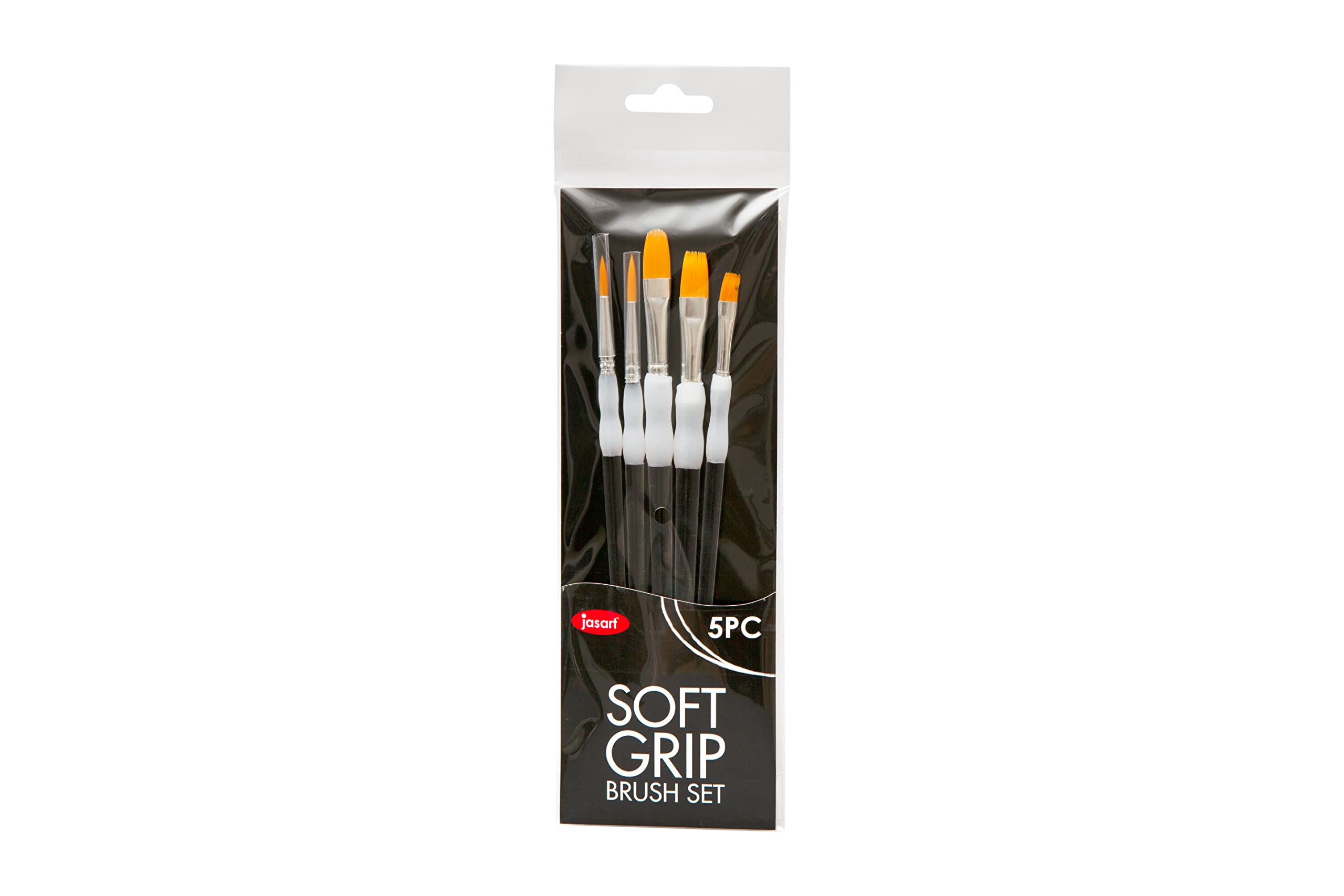 Jasart Soft Grip Basic Pinsel mit kurzem Griff (5-teiliges Set)