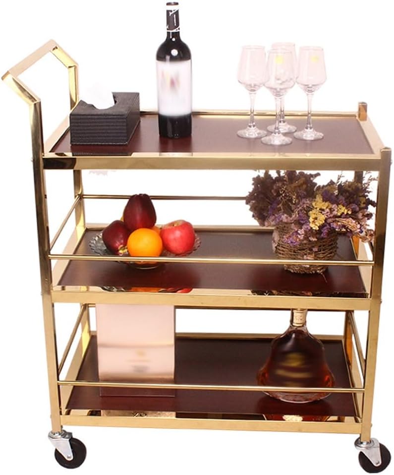 Dining Car Cart Hotel Restaurant Three Layer Stainless Steel Service Trolleyer Trolley