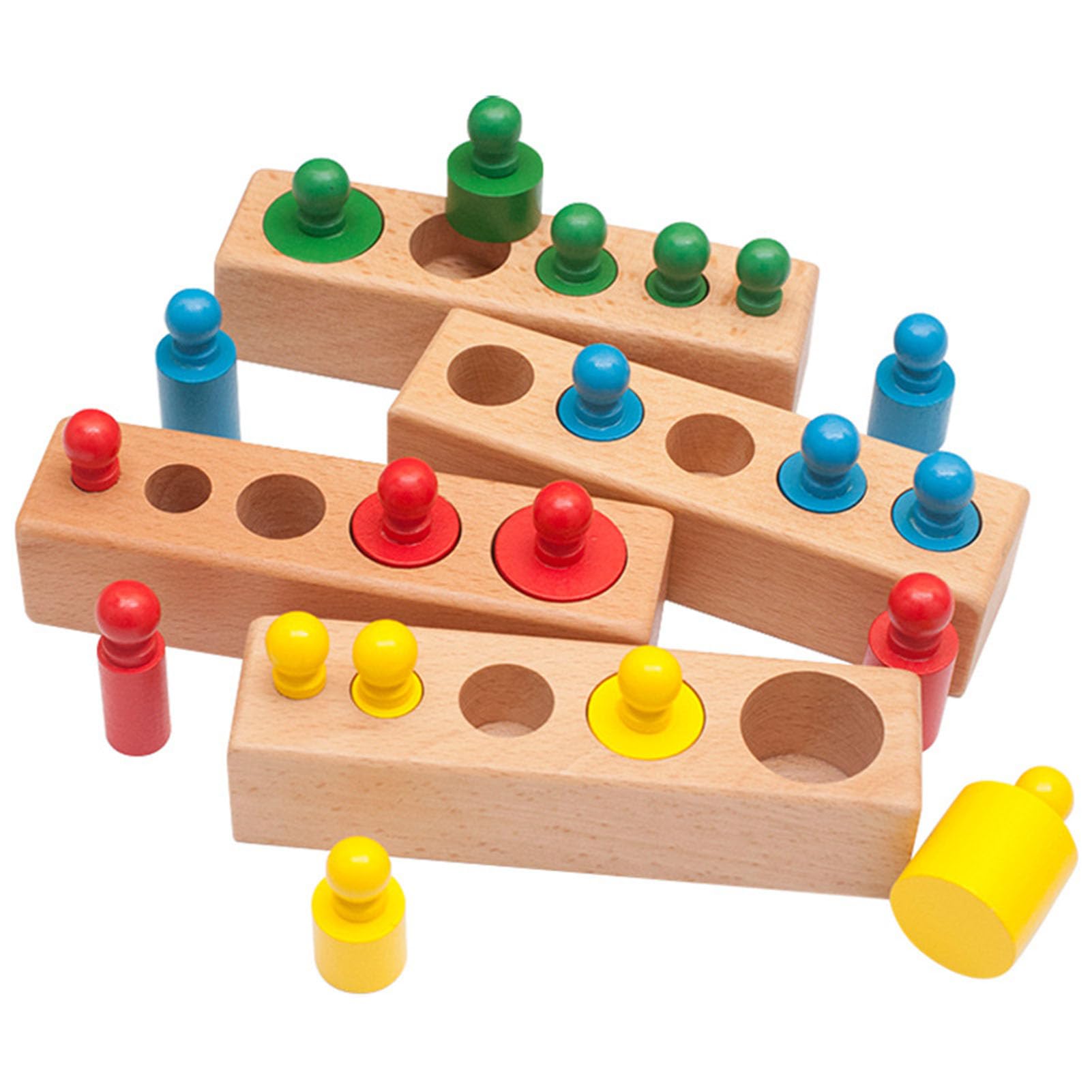 Montessori Montessori drewniane zabawki konstrukcyjne, wczesna edukacja, kolorowe
