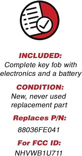 Miniatura 3 de KeylessOption repuesto de llavero control remoto de automóvil para NHVWB1U711