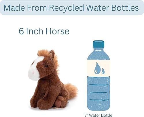 Miniatura 7 de The Petting Zoo Caballo de Peluche, Regalos para Niños, Animales Salvajes Wild Onez Babiez, Juguete de Peluche de Caballo Marrón 6 pulgadas