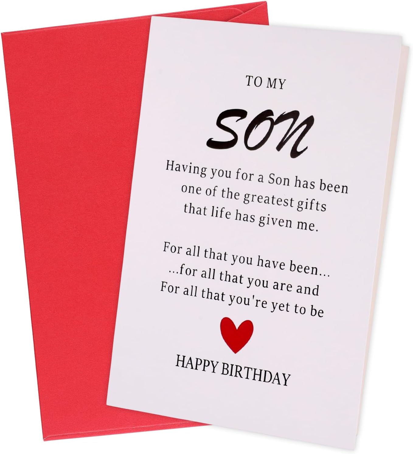 Birthday Cards for Son, To My Son Happy Birthday Card with Envelope for Stepson Adult Unique Birthday Gift Card from Mom Dad Parents (8.15x5.3in)