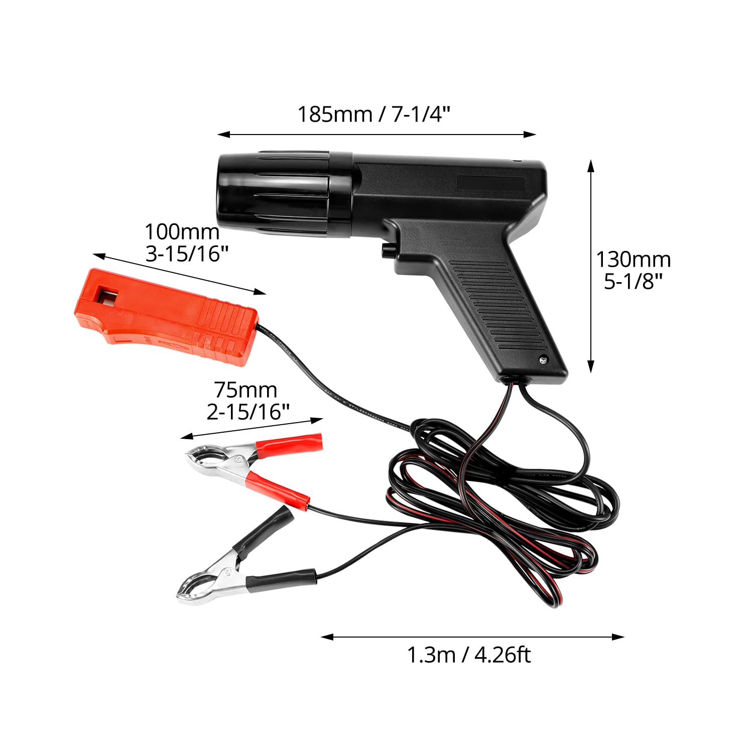 QWORK Lampa stroboskopowa do zapalania pistoletu 12V zapłon pistolet rozrządu pistolet do samochodu parowca motocykl