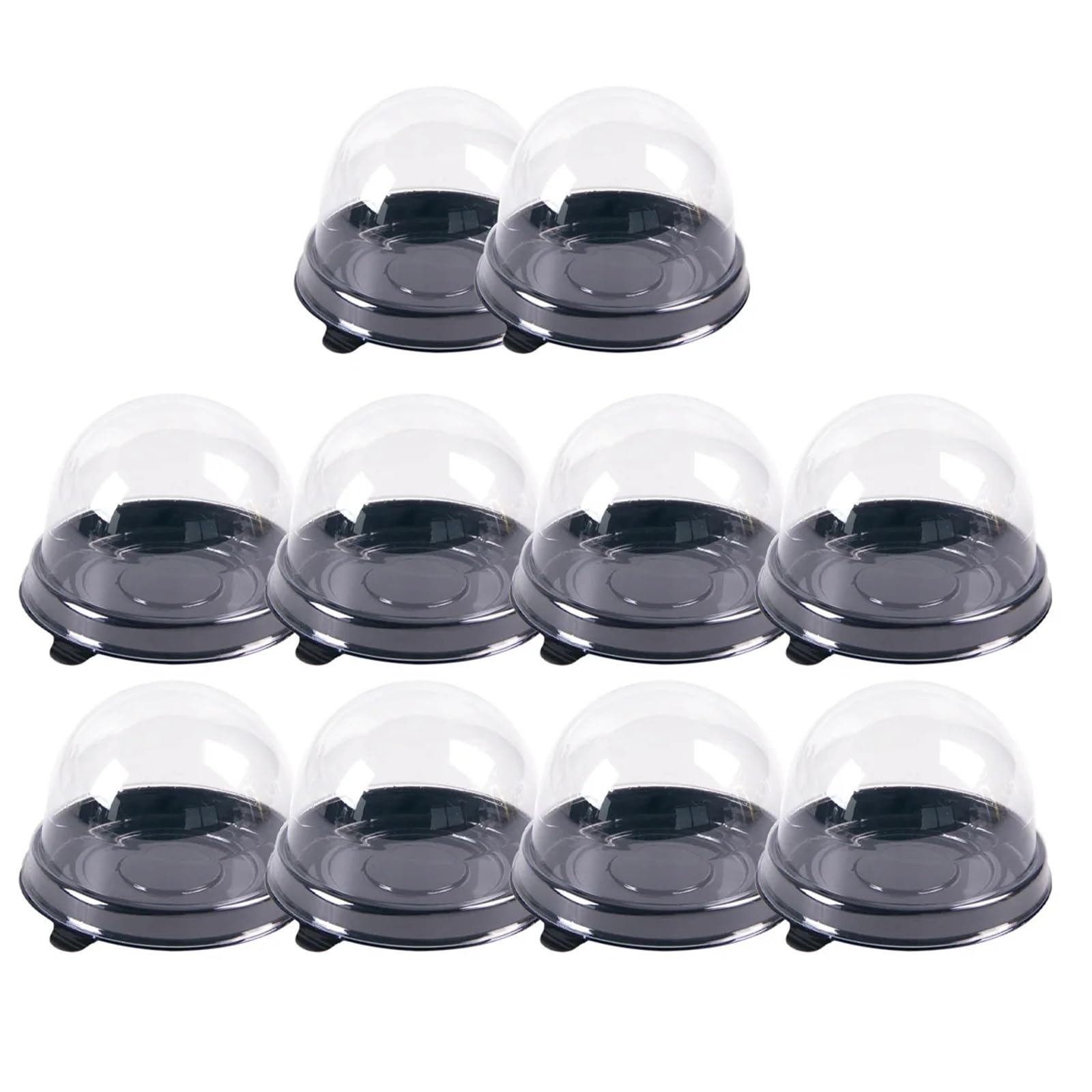 HKYBCF Cake packaging box 10/20pcs Mini Muffin Dessert Cake Box Container Trays Clear Mooncake Pastry Baking Packaging Boxes Wedding Party for Wedding(Black,20pcs)