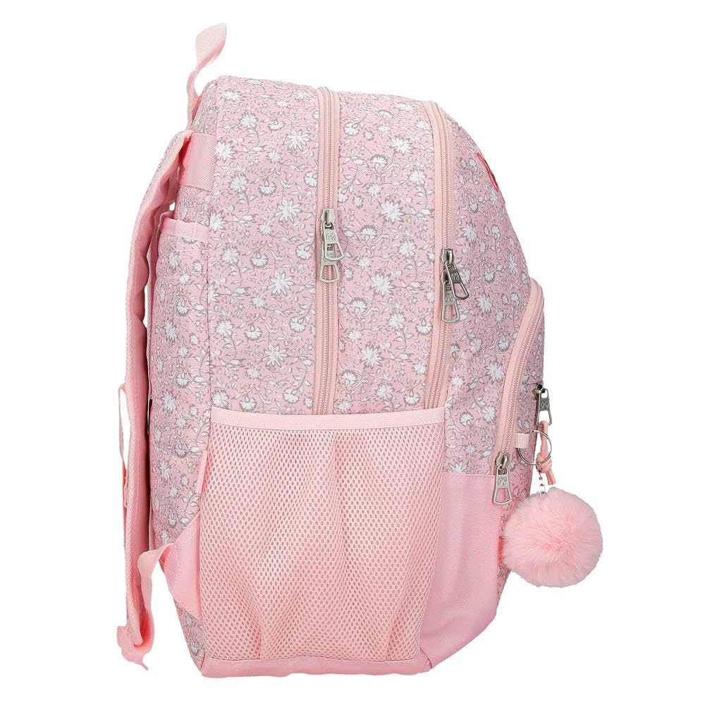 Pepe Jeans Mia Mochilas casual, mochila escolar rosa claro portaordenador, varios compartimentos, fabricada en Poliéster de Joumma Bags