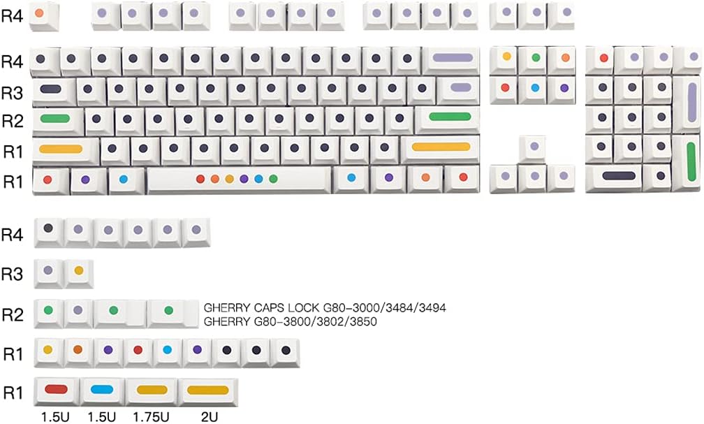 128 Keys PBT Thicken Keycap Mechanical Keyboard Installation Keycap Set Dyeing Sublimation Cap Original Height Profile PBT Caps