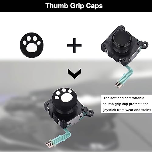 Miniatura 4 de Paquete de 2 joysticks de repuesto para PS Vita 2000 2001, palanca de pulgar analógica 3D con empuñaduras y tornillos para PSV 2000
