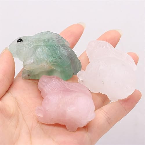 Miniatura 2 de TONONE Piedra natural Reiki con forma de conejo de cristal para decoración del hogar, estatua del zodiaco de animales, cuarzo rosa, piedras