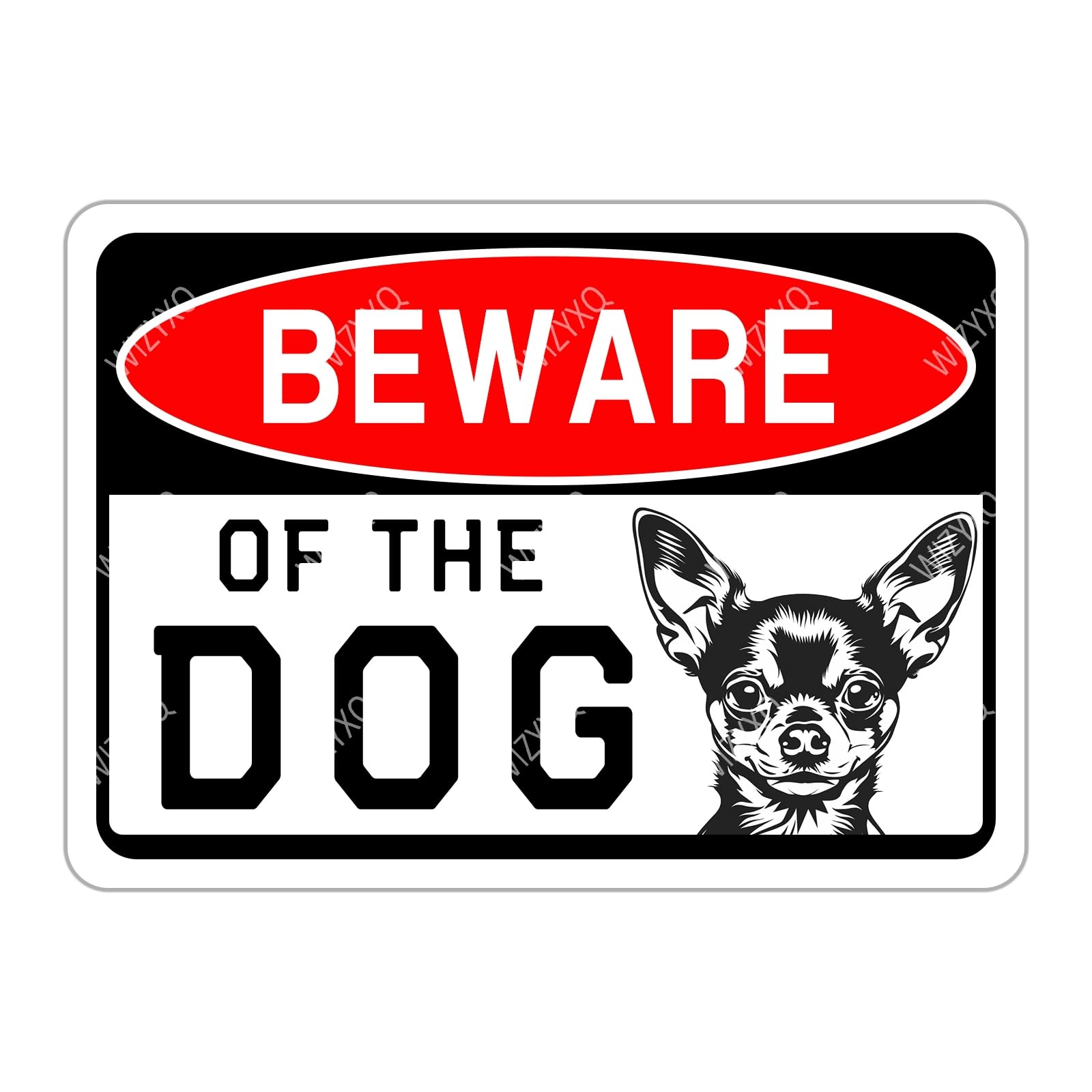 Kwqdozf As Pic Metal Signs Chihuahua Beware Of The Dog Sign Funny Metal Sign Vintage Tin S