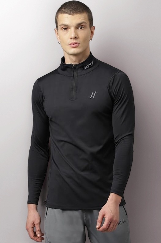 ATICX Polyester Full Sleeve Compression High Turtle Neck Sports