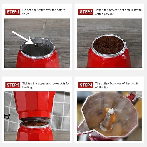 Miniatura 5 de Máquina de café expreso para estufa, cafetera clásica para estufa, capacidad de 6 tazas, cafetera de aluminio para oficina, uso doméstico, máquina